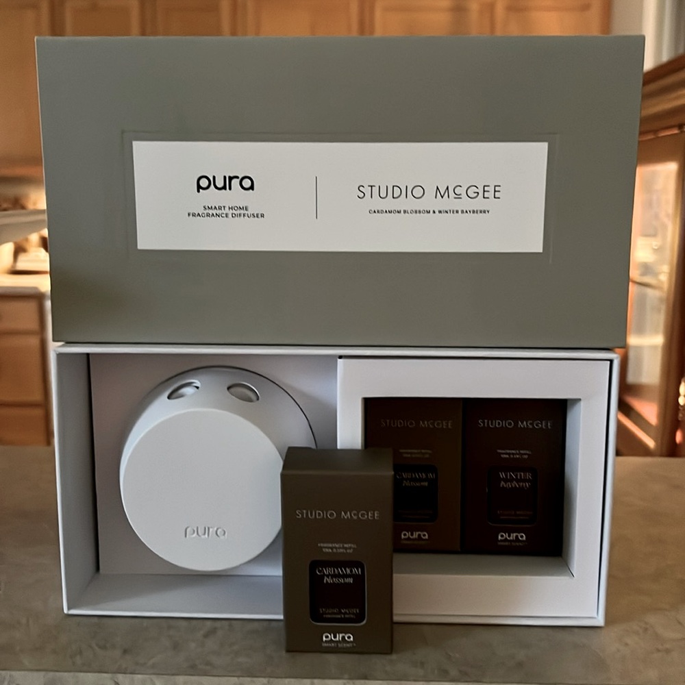 Pura + Studio McGee NWT Home Fragrance Diffuser and 3 scents